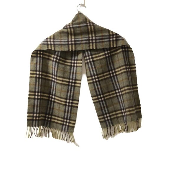 Auth Burberry's - Khaki Gray Multi Cashmere Scarf - Picture 4 of 10